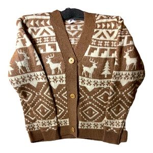 Seasonal Brown Button Down Sweater